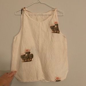 Creatures of Comfort cactus tank sz 2 silk/linen